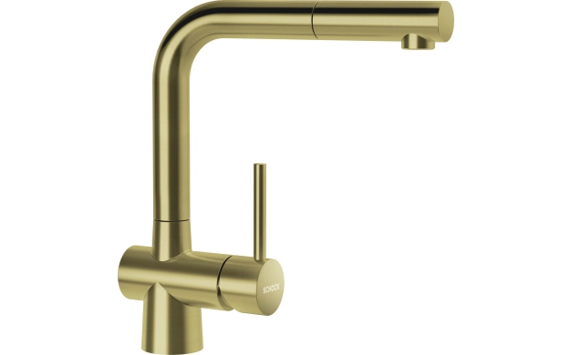 СМЕСИТЕЛ SCHOCK LAIOS PULL-OUT Бяло Злато